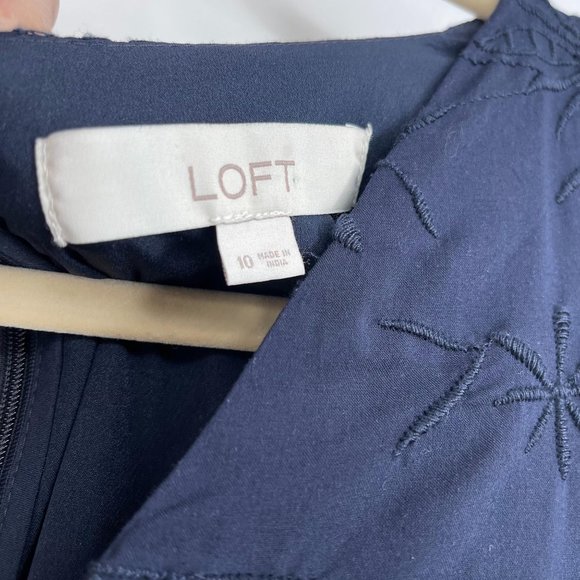 LOFT summer dress Navy sleeveless size 10 - Picture 4 of 5